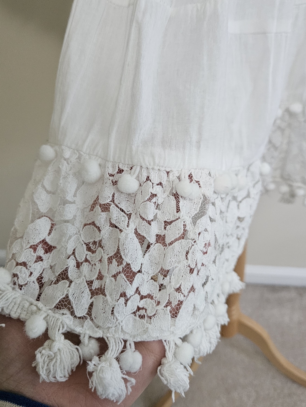 Italian summer - White Lace-Trim Mini Dress - Picture 4 of 8
